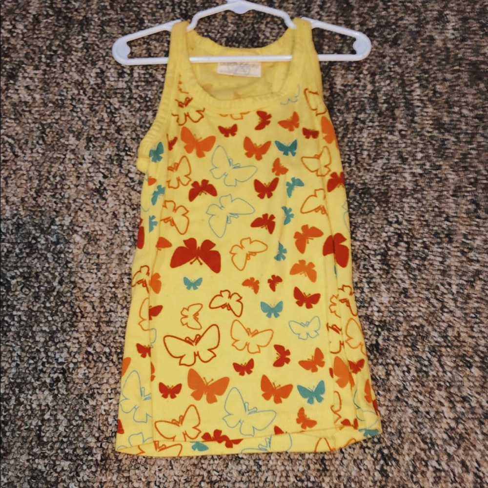 Butterfly yellow tank top